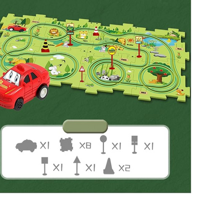 Puzzle Interactiv cu Circuite de Vehicule (Set de 15 piese)