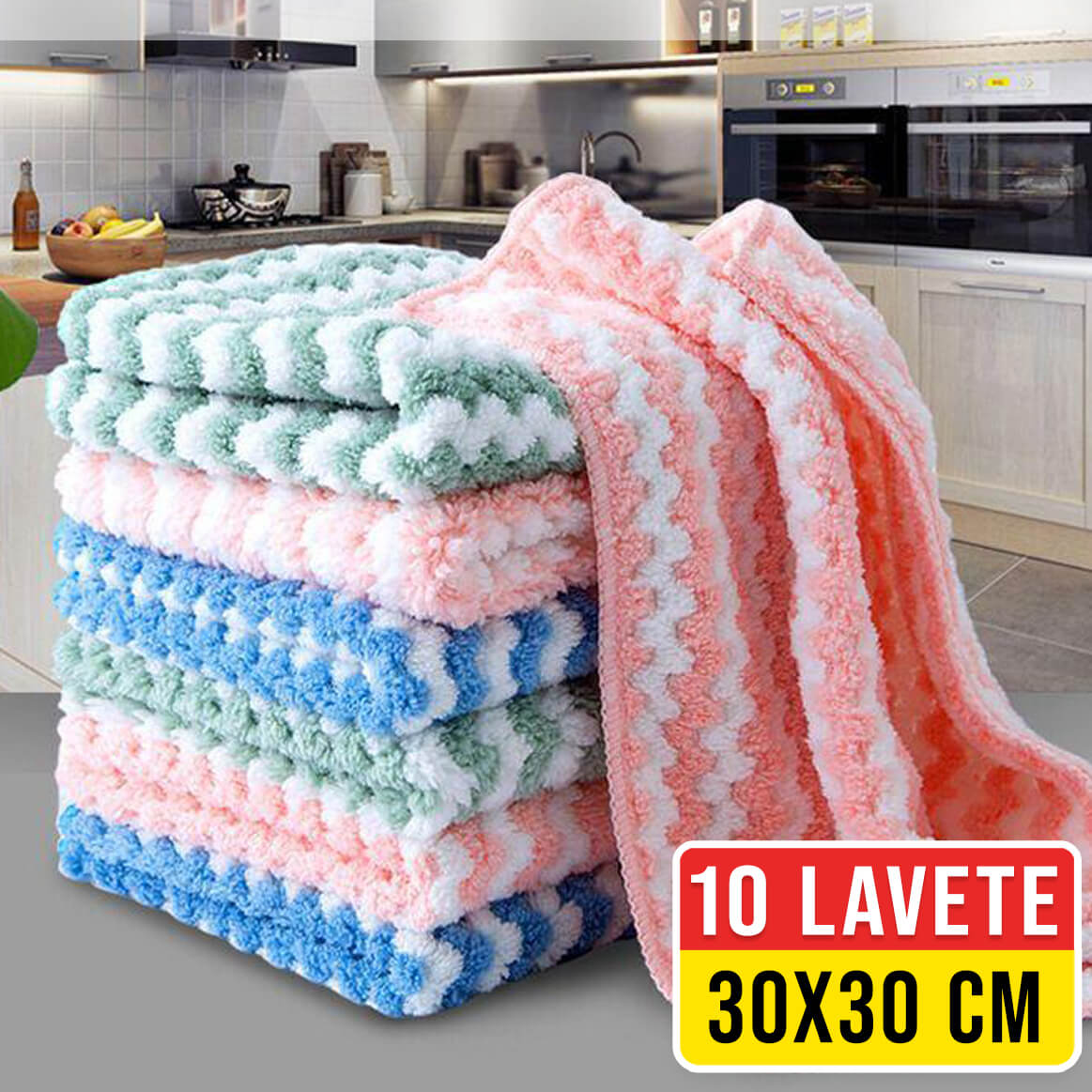 Lavete din Microfibra Super Absorbante (Set de 10 bucăți)